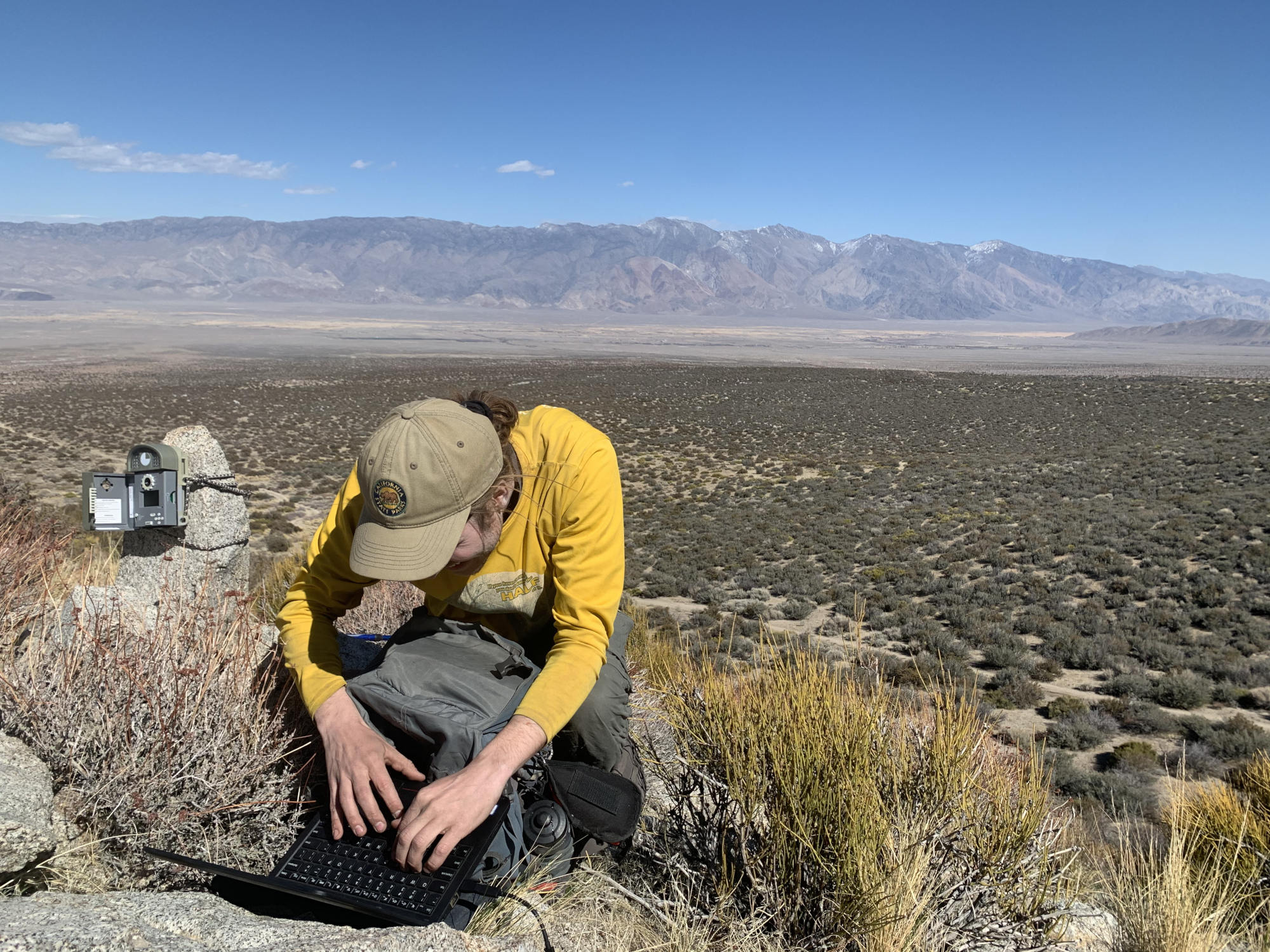 Working on the time-lapse camera network in the Eastern Sierra.